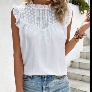 White sleeveless top size small